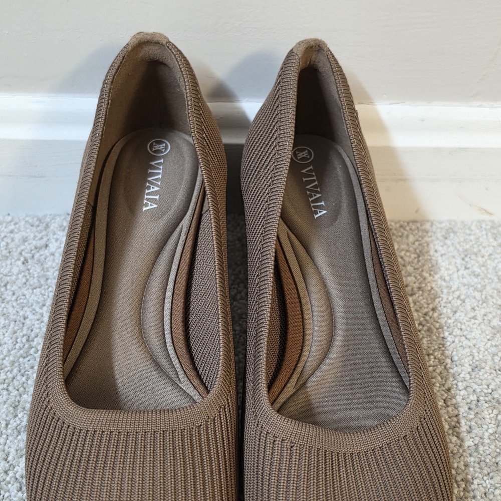 Vivaia Melody Square-Toe Chunky Block Heels Espresso Brown Size EU 38 US 7-7.5 - Picture 4 of 8